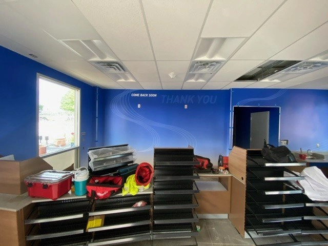 Commercial wallpaper installation office in South Beach, San Francisco